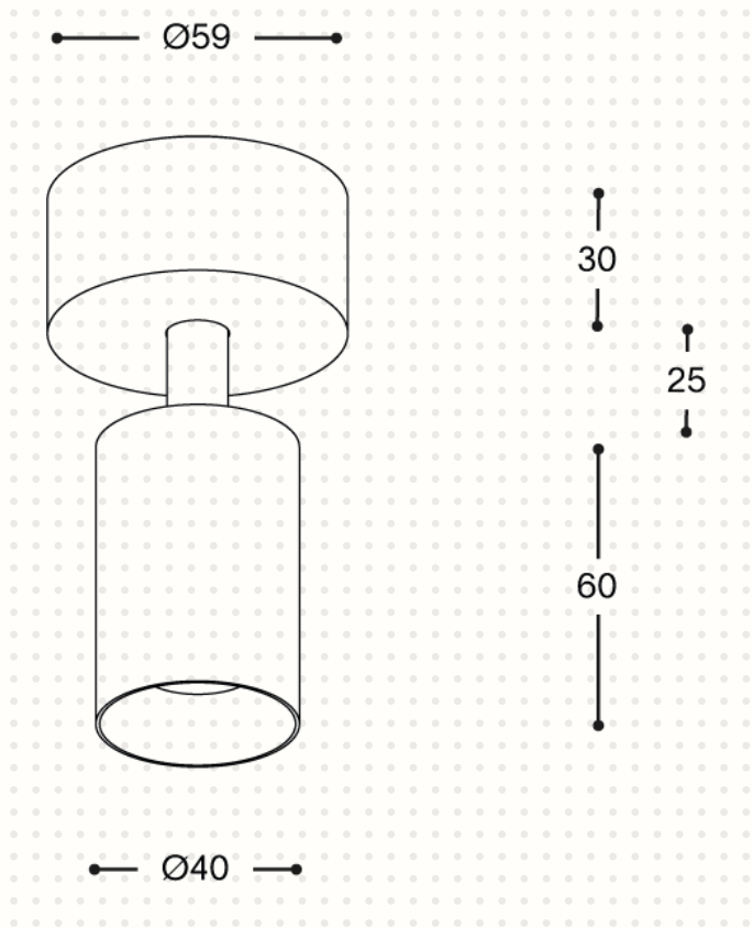 Acrobat Surface Mini Short (Professional Ceiling recessed downlight - Prado)
