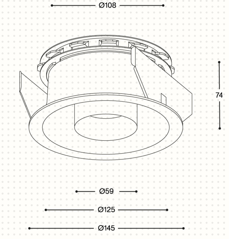 Light Only Trim Short (Professional Ceiling recessed downlight - Prado)