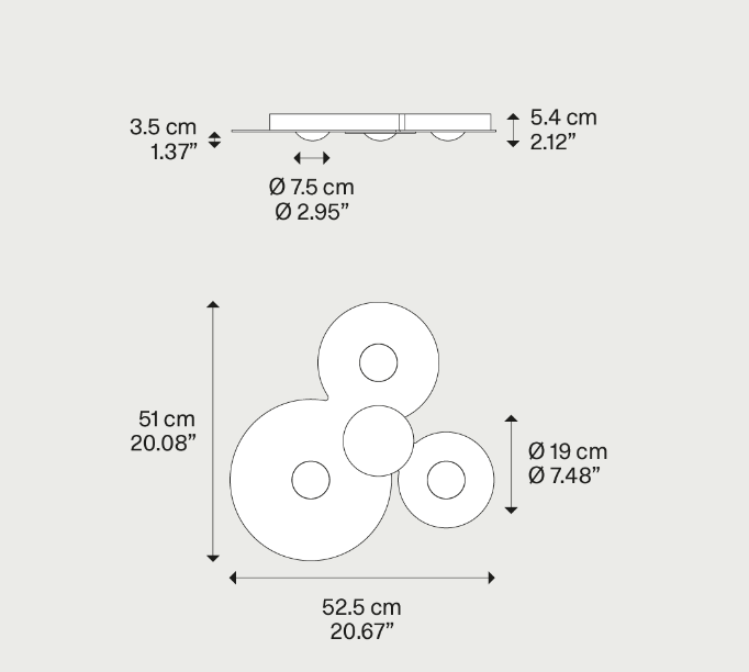 Bugia Triple (Ceiling Light - Lodes)