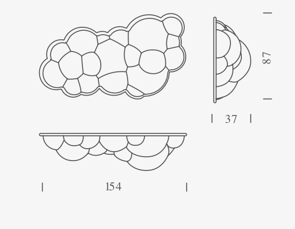 NUVOLA WALL CEILING H37 (Ceiling Light - Nemo Lighting)