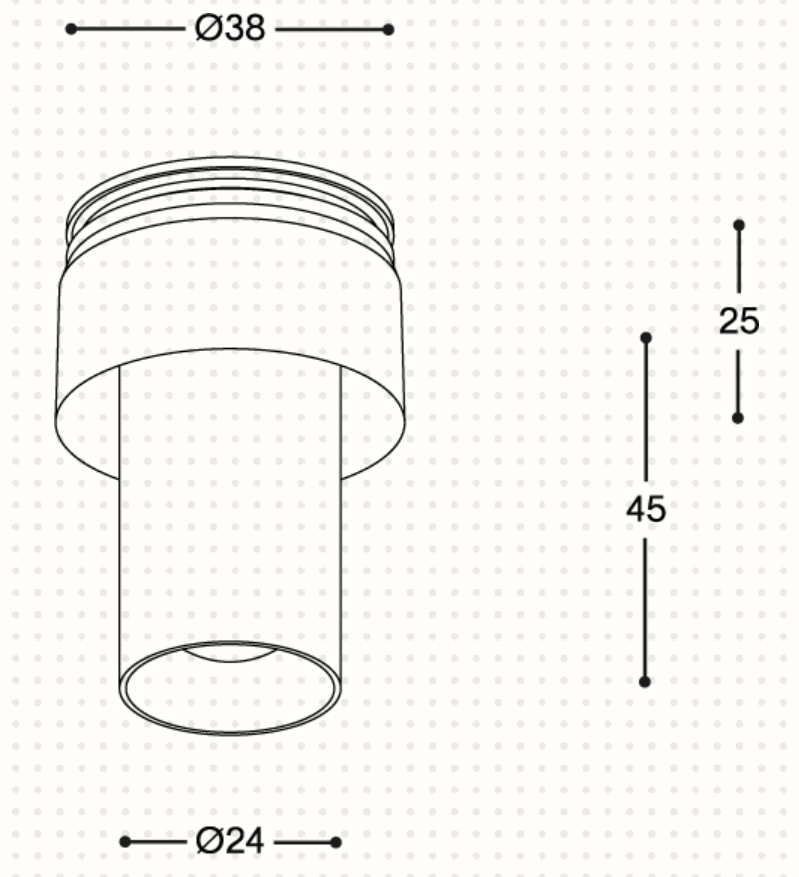 Acrobat Micro Short (Professional Ceiling recessed downlight - Prado)